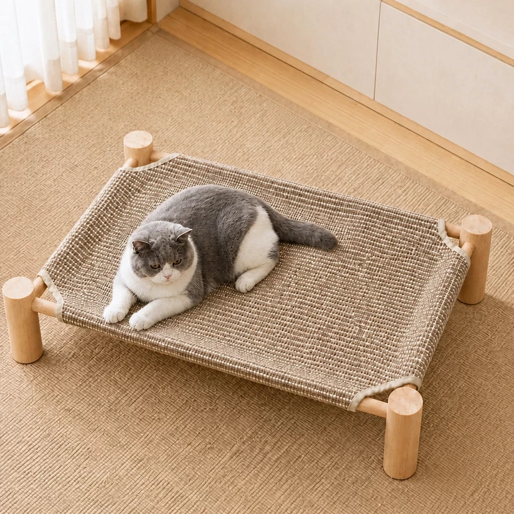 Woven Cat Bed with Scratching Surface
