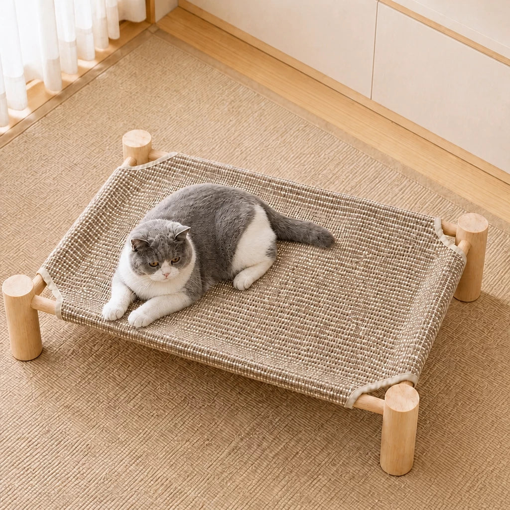 Woven Cat Bed with Scratching Surface