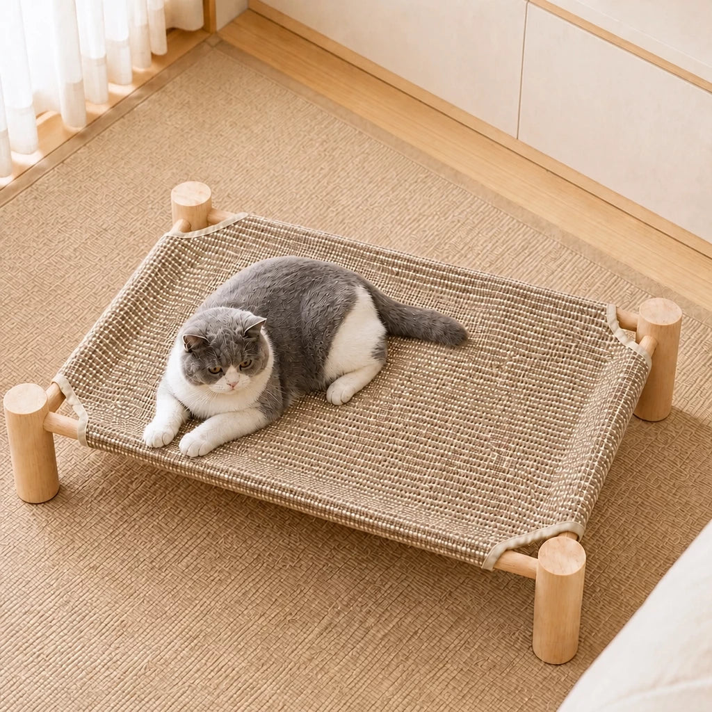 Woven Cat Bed with Scratching Surface