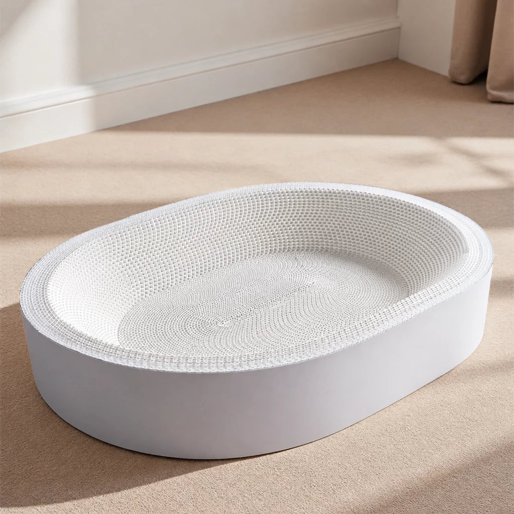 Oval Corrugated Cardboard Cat Scratcher Lounge