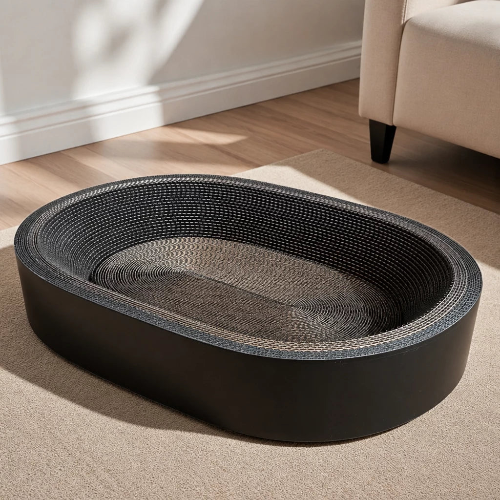 Oval Corrugated Cardboard Cat Scratcher Lounge