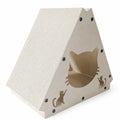 Triangular Cat Scratcher House with Enclosed Hideaway