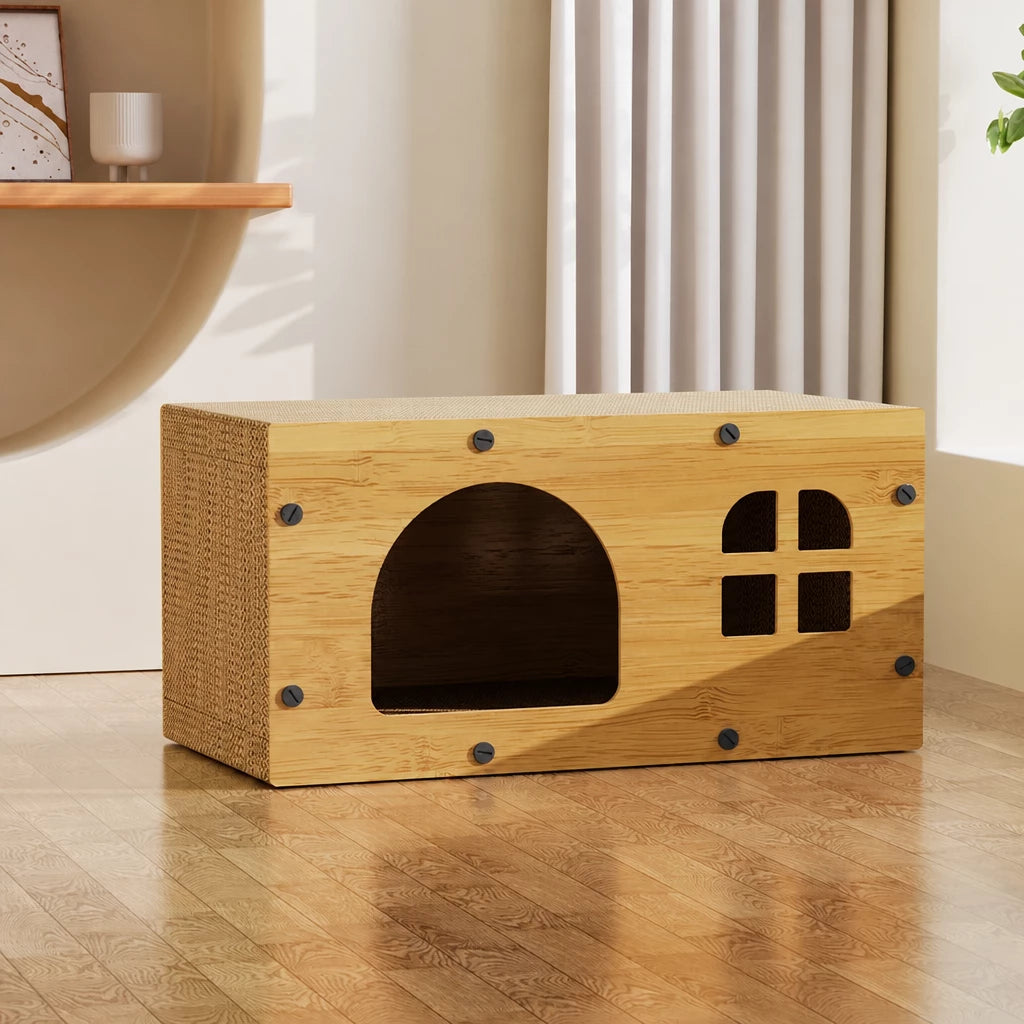 Corrugated Cardboard Cat Scratcher House