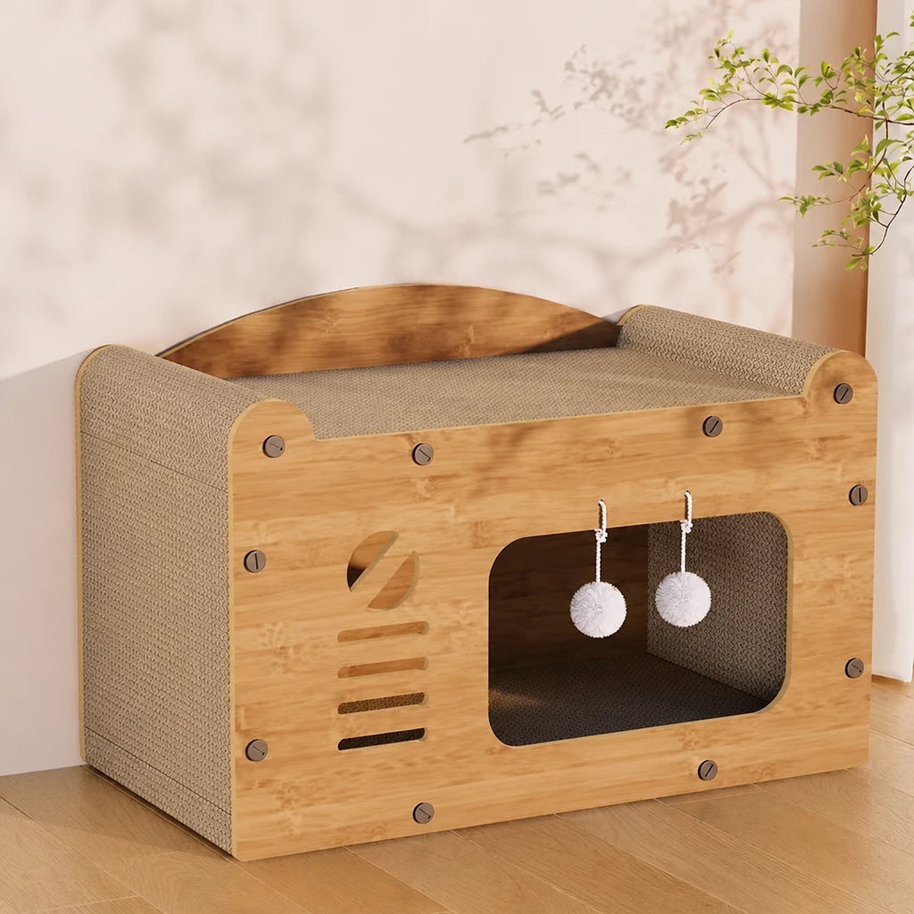 Corrugated Cardboard Cat Scratcher House