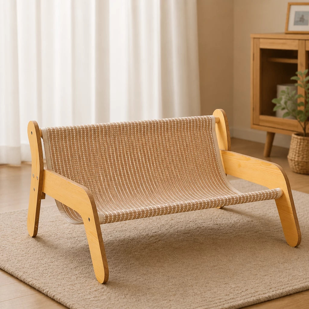 Cat Scratcher Lounge with Cotton-Linen Bed