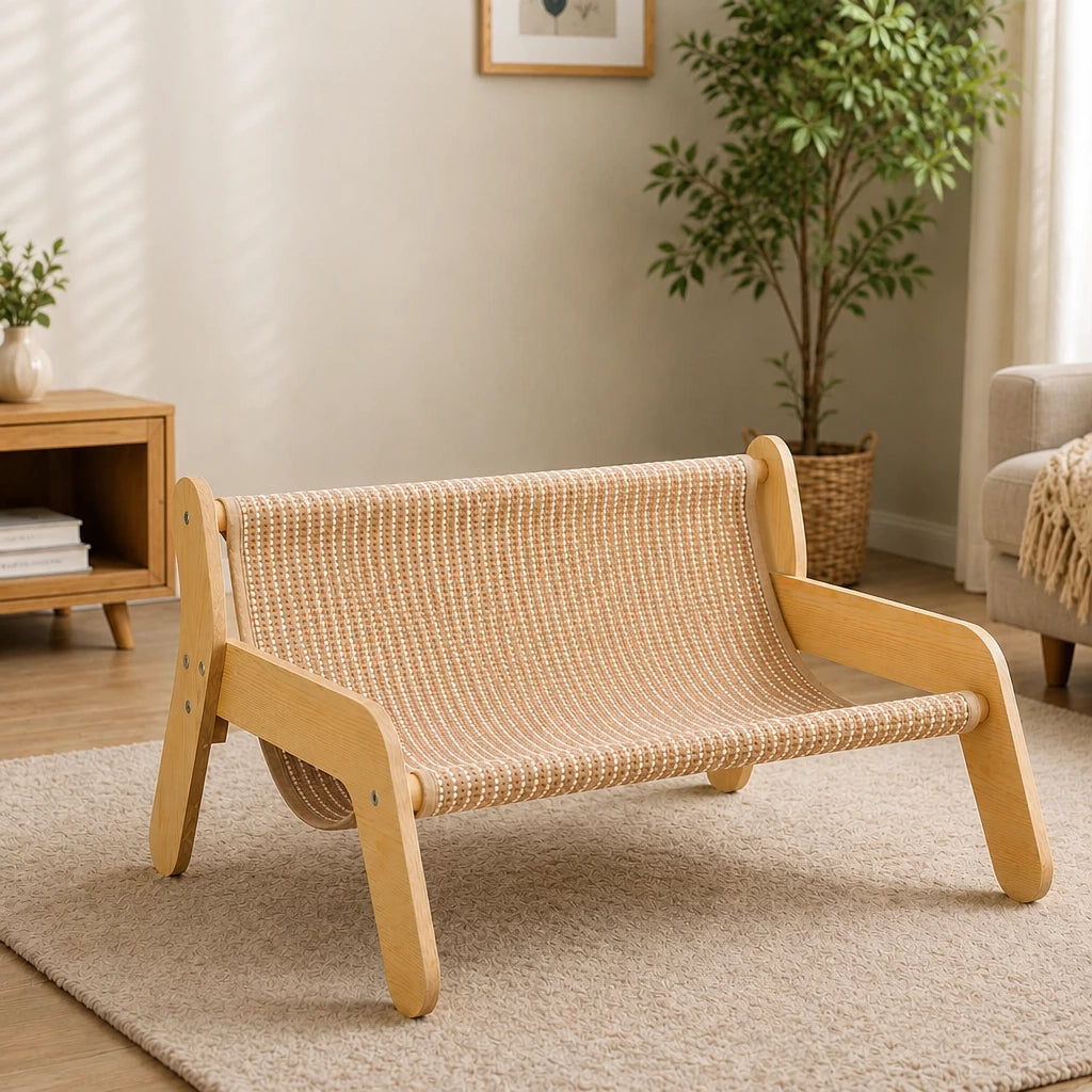 Cat Scratcher Lounge with Cotton-Linen Bed