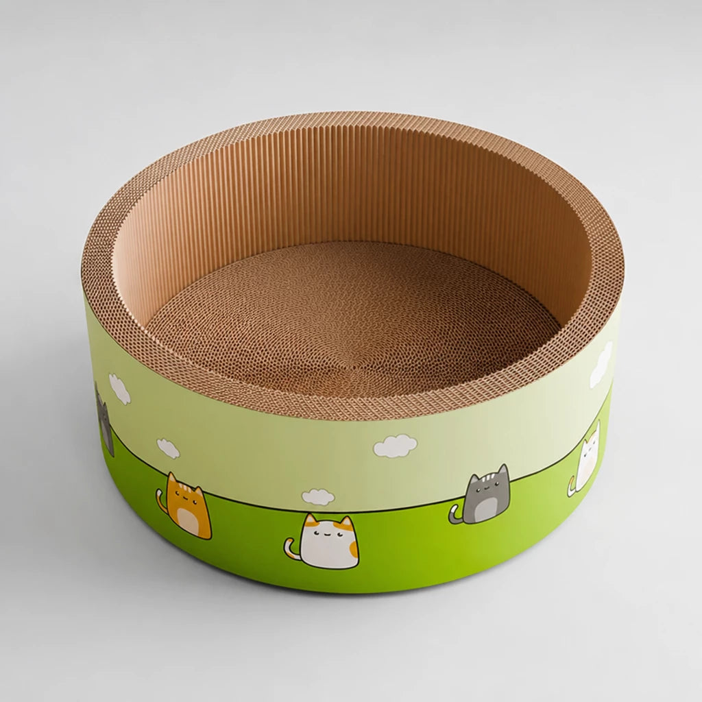 Deep Corrugated Cardboard Cat Scratcher Bed
