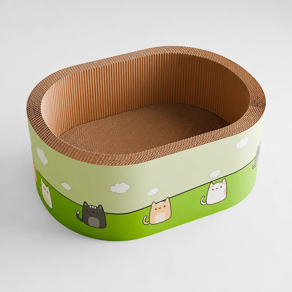Deep Corrugated Cardboard Cat Scratcher Bed