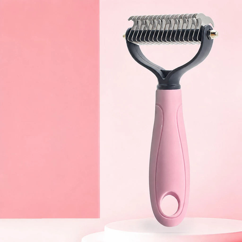 Pet Dematting and Deshedding Comb for Dogs and Cats