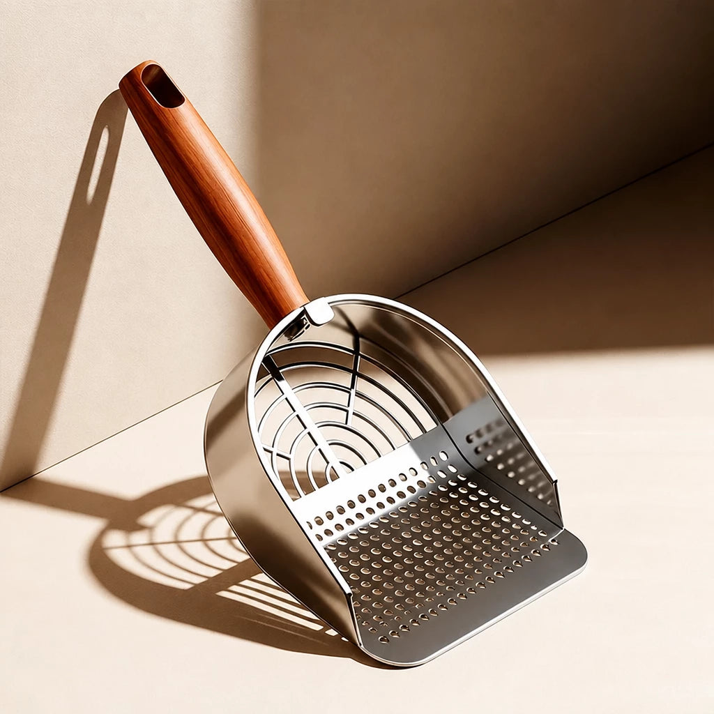 Metal Cat Litter Scoop with Slotted or Round-Hole Designs