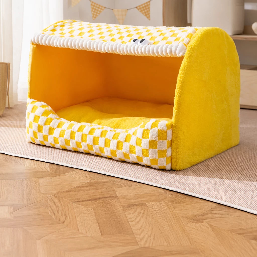Covered Pet Bed for Dogs and Cats