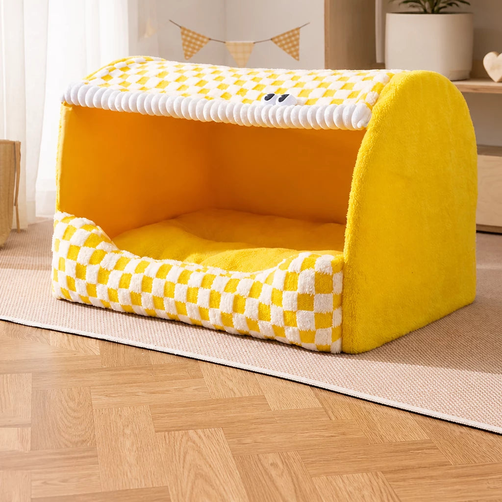 Covered Pet Bed for Dogs and Cats