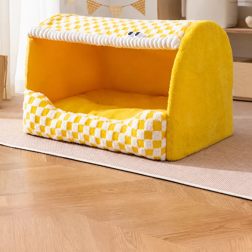 Covered Pet Bed for Dogs and Cats