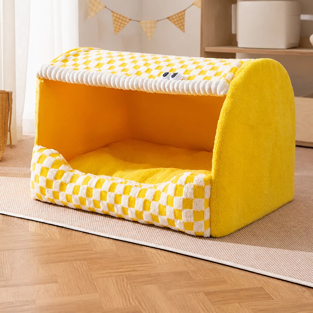 Covered Pet Bed for Dogs and Cats