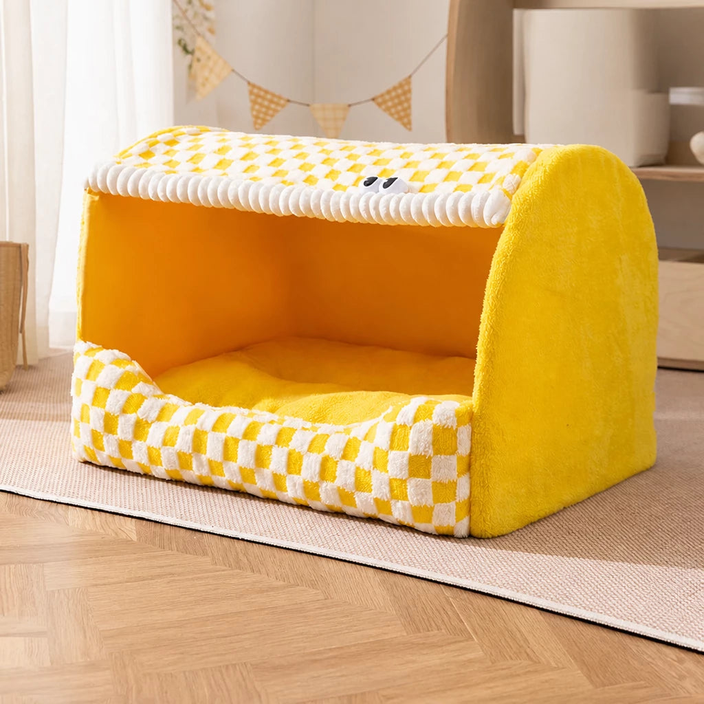 Covered Pet Bed for Dogs and Cats