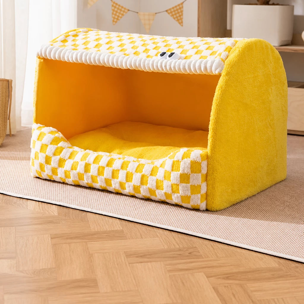 Covered Pet Bed for Dogs and Cats