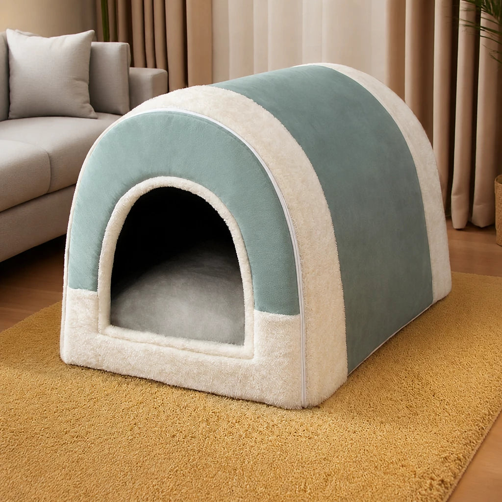 Enclosed Washable Pet Bed for Dogs and Cats