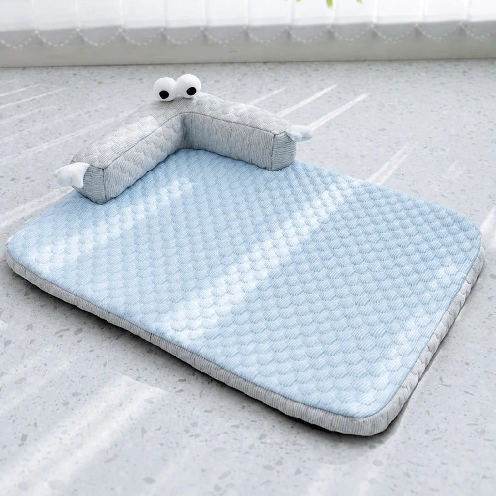 Washable Faux Cotton-Linen Pet Bed Mat for Dogs & Cats