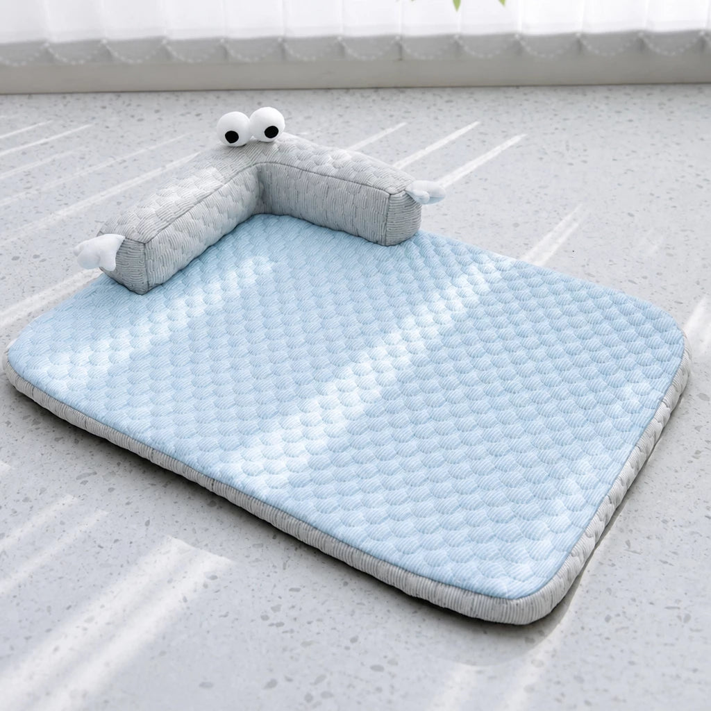 Washable Faux Cotton-Linen Pet Bed Mat for Dogs & Cats