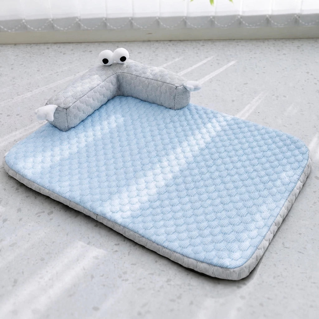 Washable Faux Cotton-Linen Pet Bed Mat for Dogs & Cats