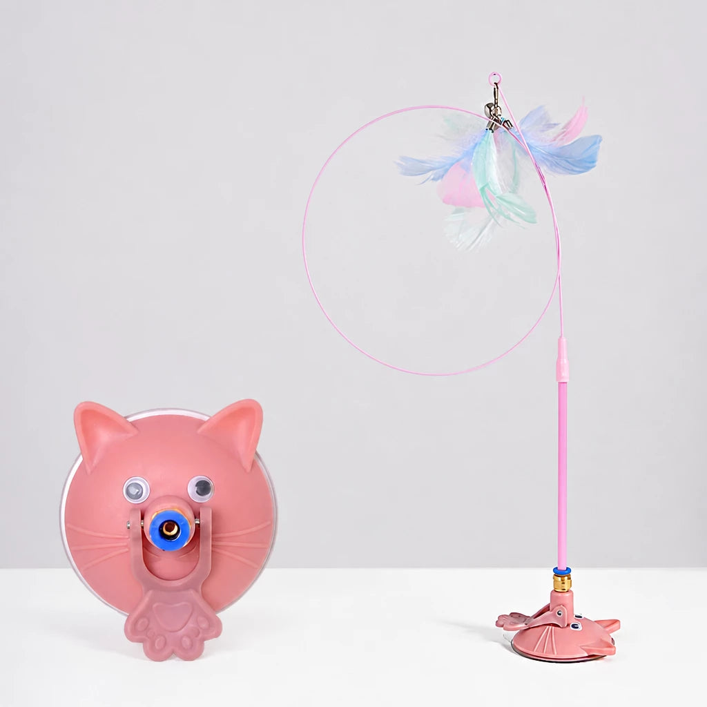Cat Teaser Toy with Suction Cup Base and Wand