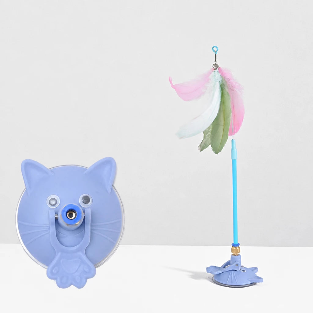 Cat Teaser Toy with Suction Cup Base and Wand