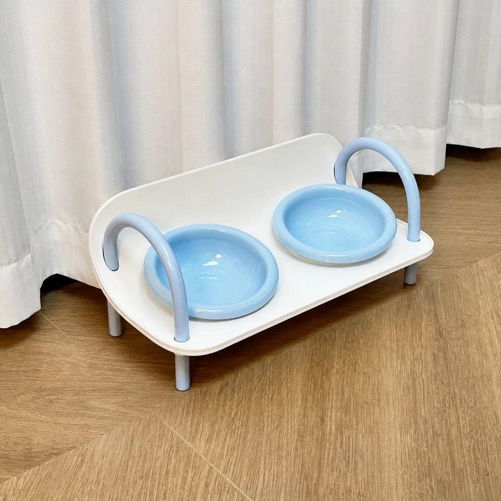 Ceramic Double-Bowl Slow Feeder Set for Pets