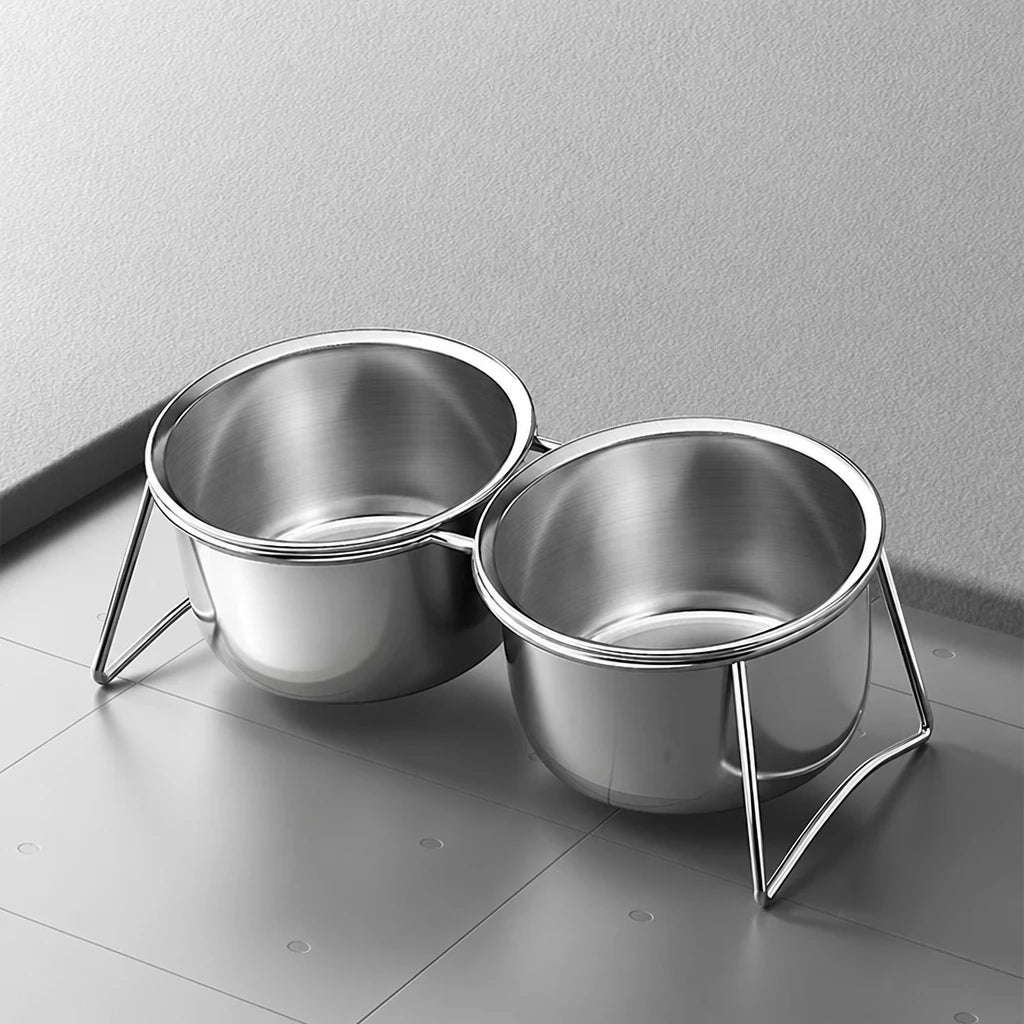 Elevated Stainless Steel Pet Bowl Stand for Dogs & Cats