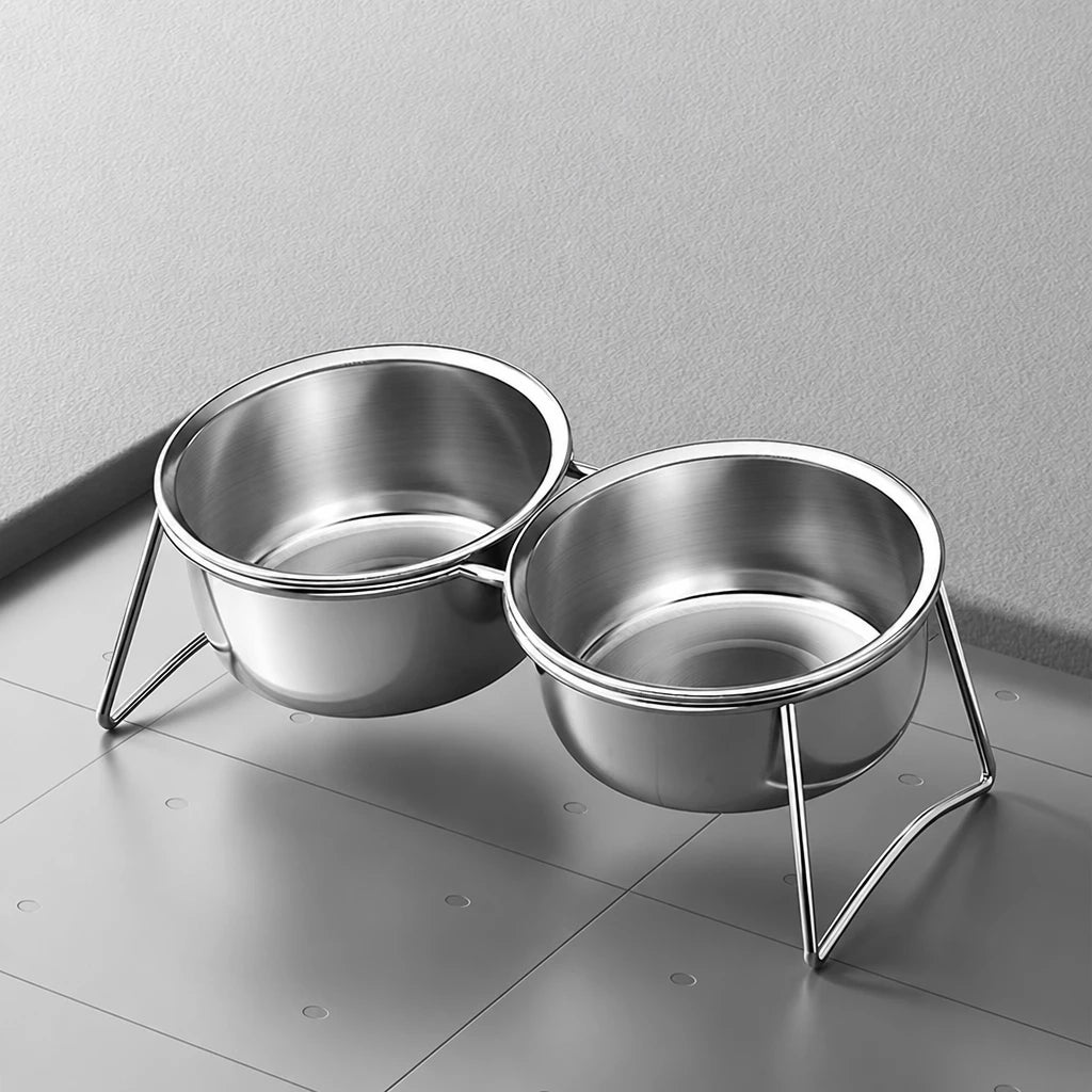 Elevated Stainless Steel Pet Bowl Stand for Dogs & Cats