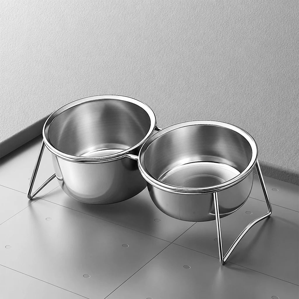 Elevated Stainless Steel Pet Bowl Stand for Dogs & Cats
