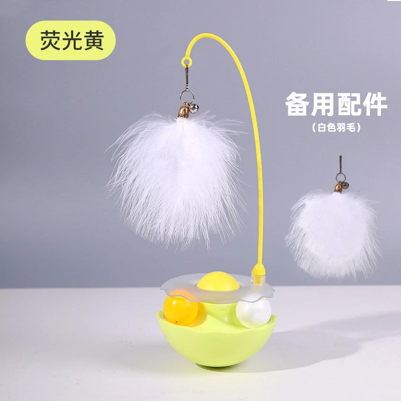 Wobble Cat Toy with Feather Teaser