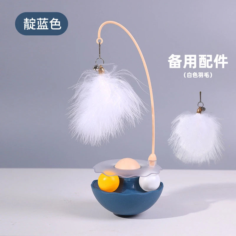 Wobble Cat Toy with Feather Teaser