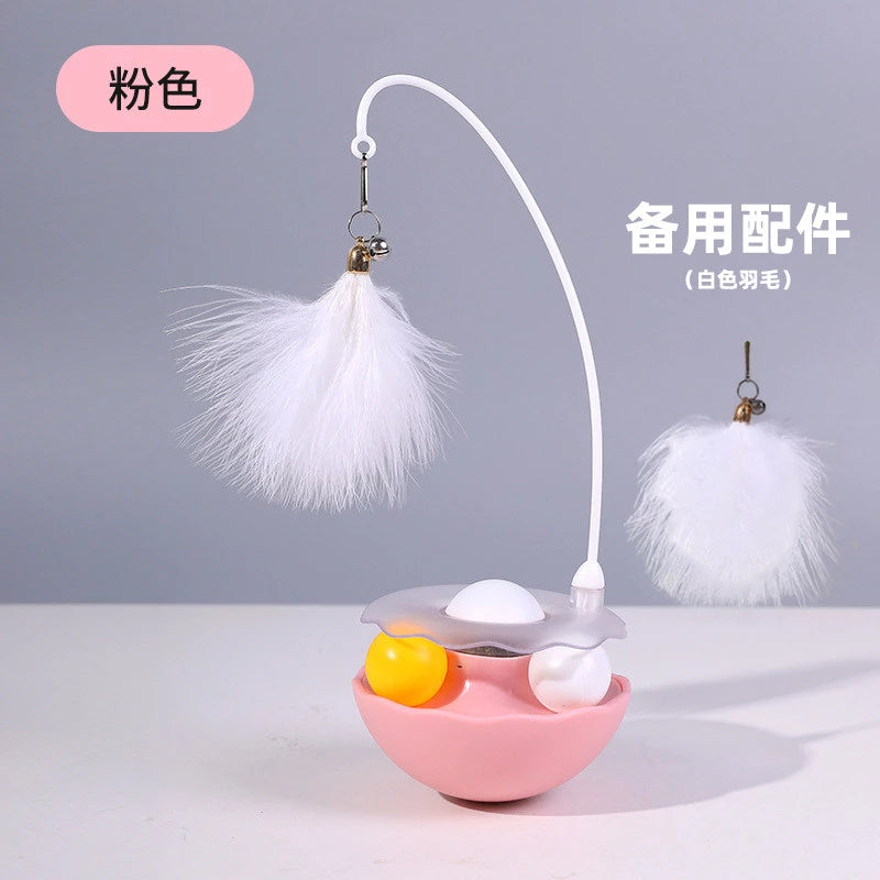 Wobble Cat Toy with Feather Teaser