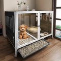 Indoor Dog Crate with Integrated Toilet Area