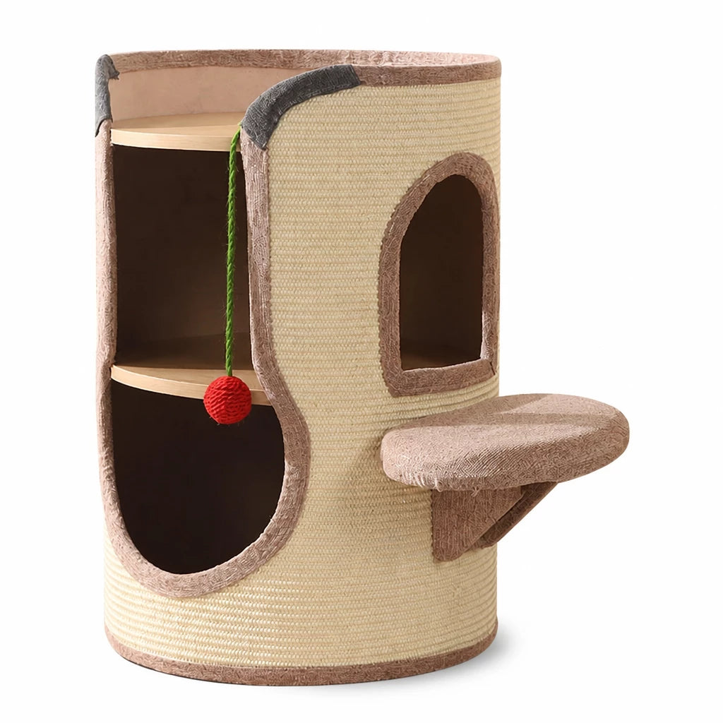 Cat Scratching Barrel Climbing Tower