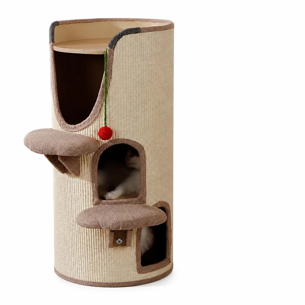 Cat Scratching Barrel Climbing Tower