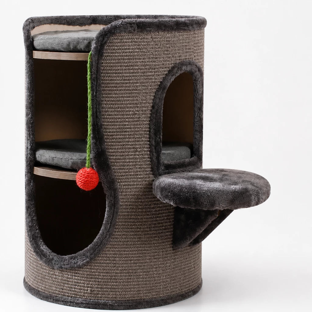 Cat Scratching Barrel Climbing Tower