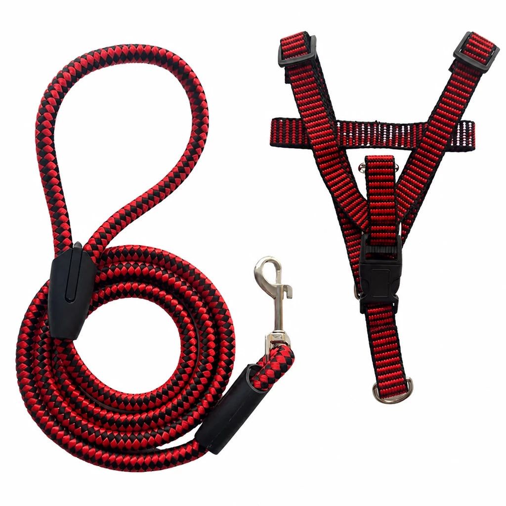 Adjustable Nylon Dog Harness and Leash Set
