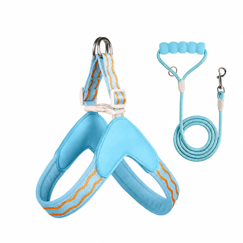 Y-Shaped Dog Harness and Leash for Small to Medium Dogs