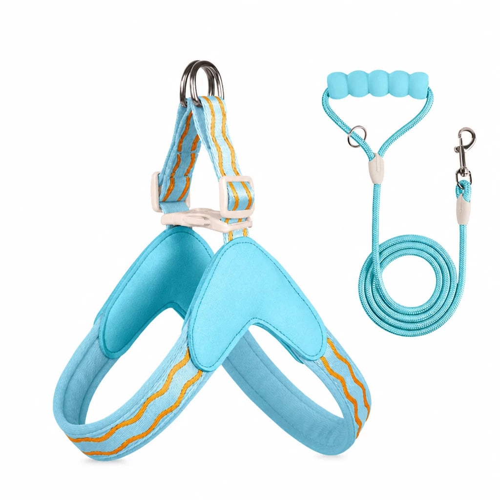 Y-Shaped Dog Harness and Leash for Small to Medium Dogs