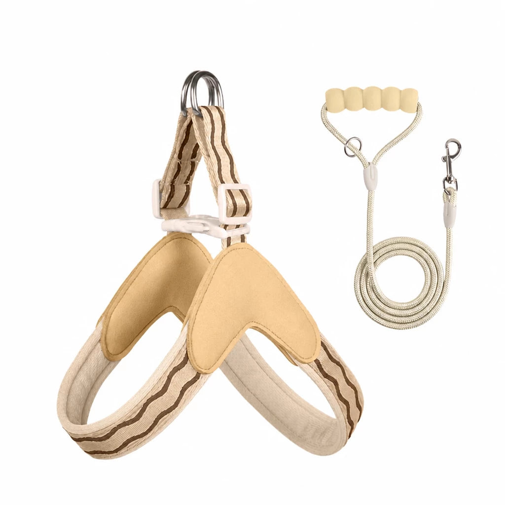 Y-Shaped Dog Harness and Leash for Small to Medium Dogs