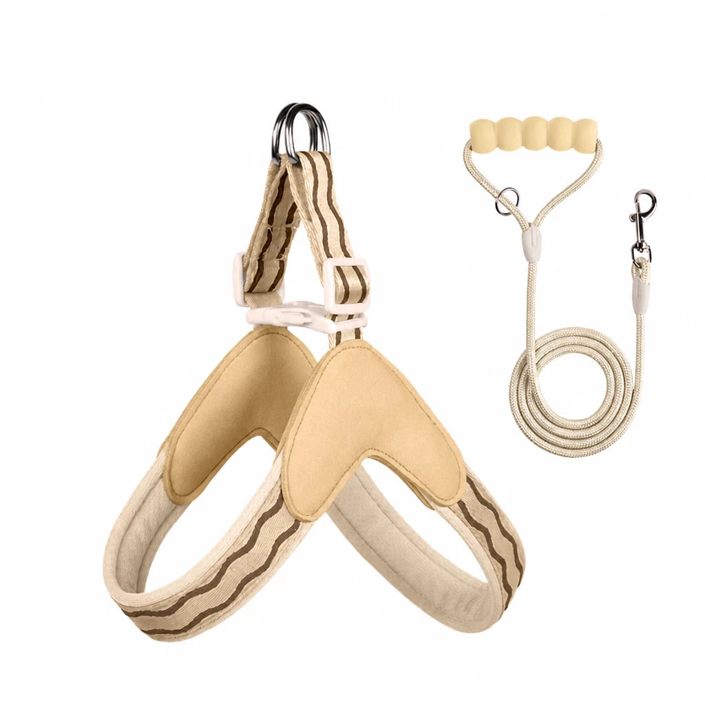 Y-Shaped Dog Harness and Leash for Small to Medium Dogs