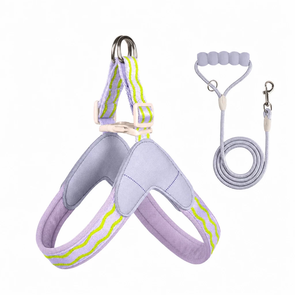 Y-Shaped Dog Harness and Leash for Small to Medium Dogs