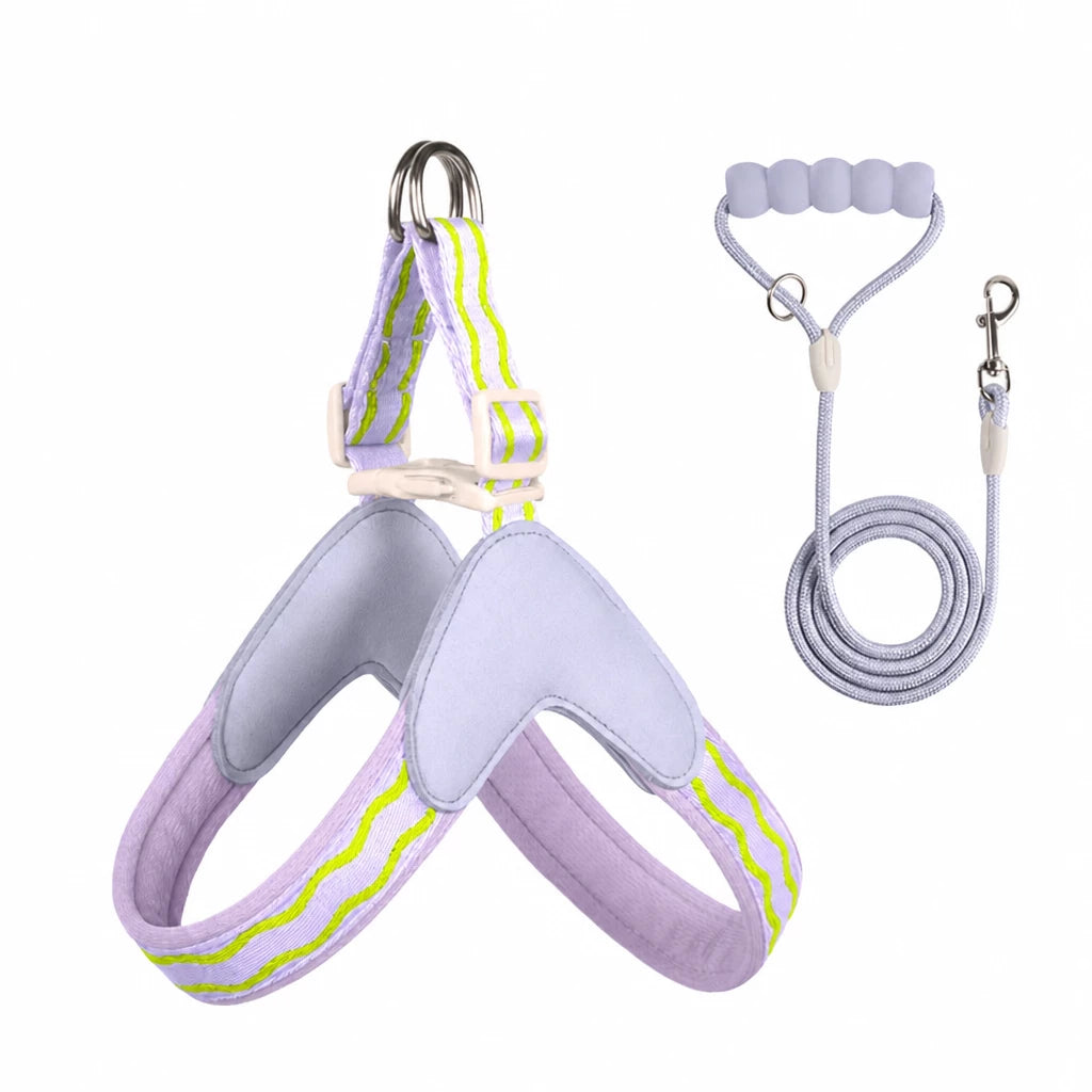 Y-Shaped Dog Harness and Leash for Small to Medium Dogs