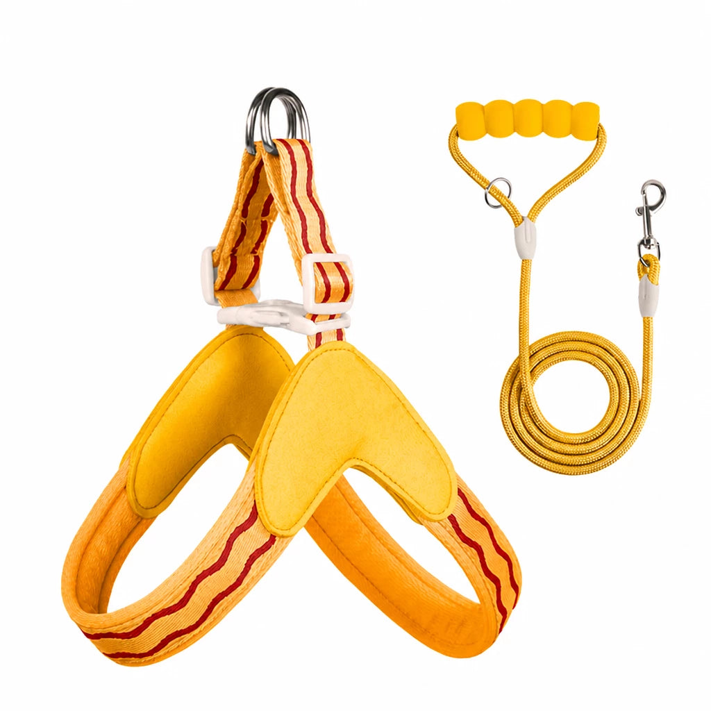 Y-Shaped Dog Harness and Leash for Small to Medium Dogs