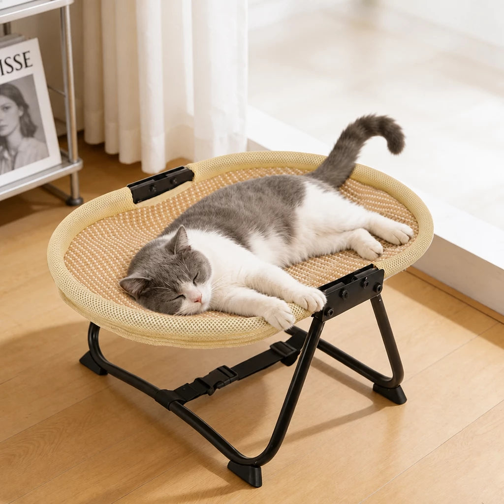 Foldable Elevated Pet Cot for Cats & Dogs