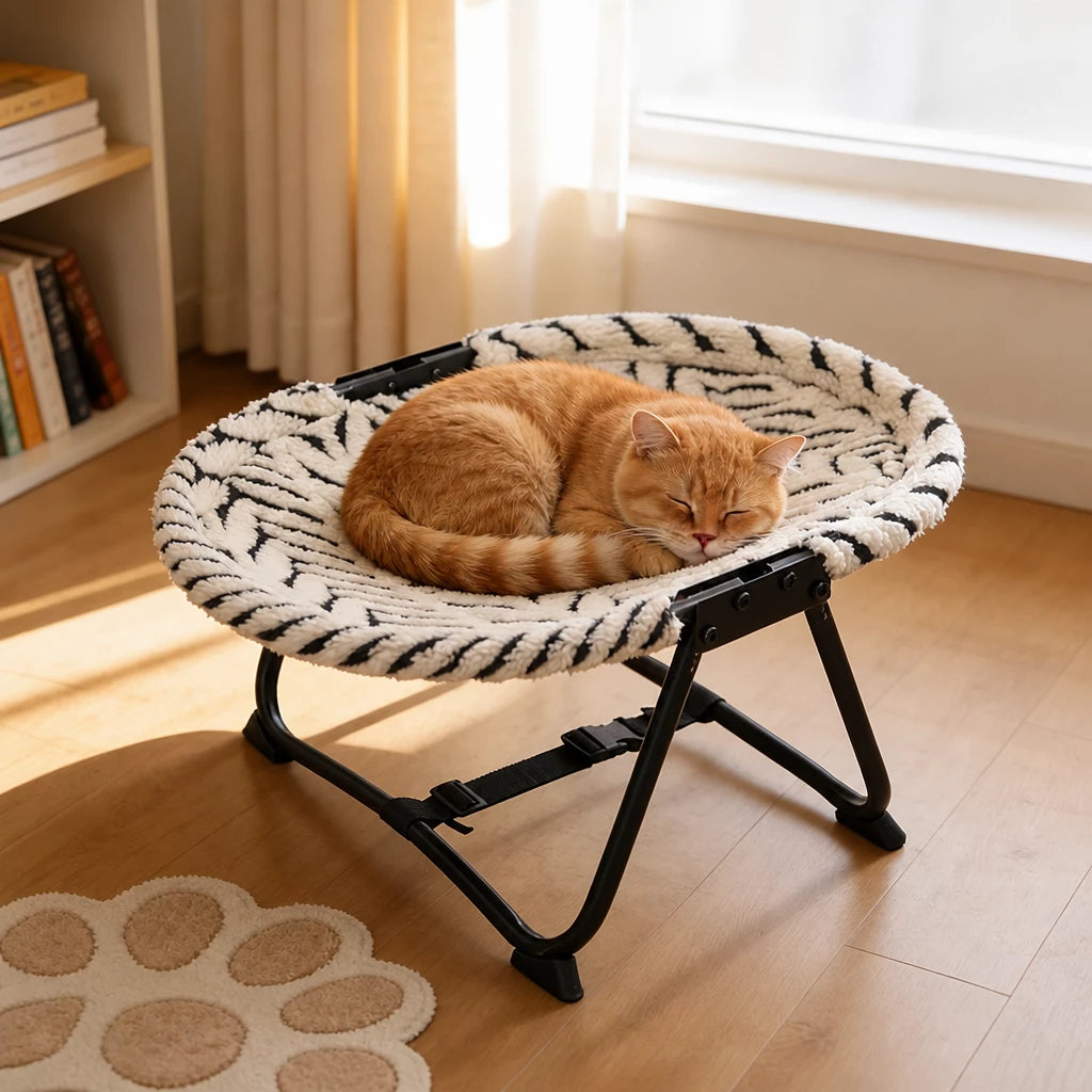 Foldable Elevated Pet Cot for Cats & Dogs