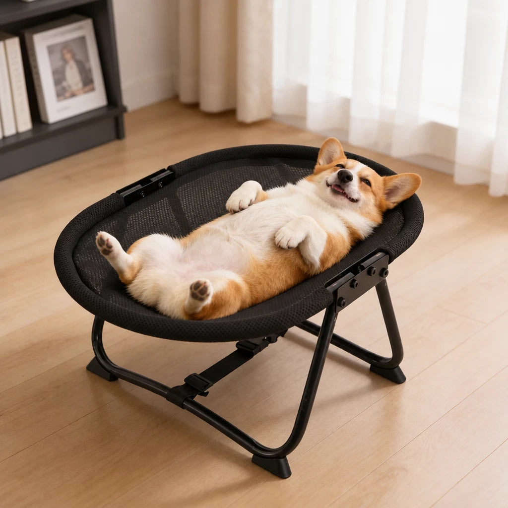 Foldable Elevated Pet Cot for Cats & Dogs