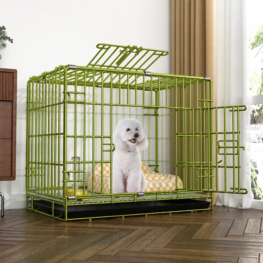 Indoor Dog Crate with Tray for Dogs Up to 33 lb