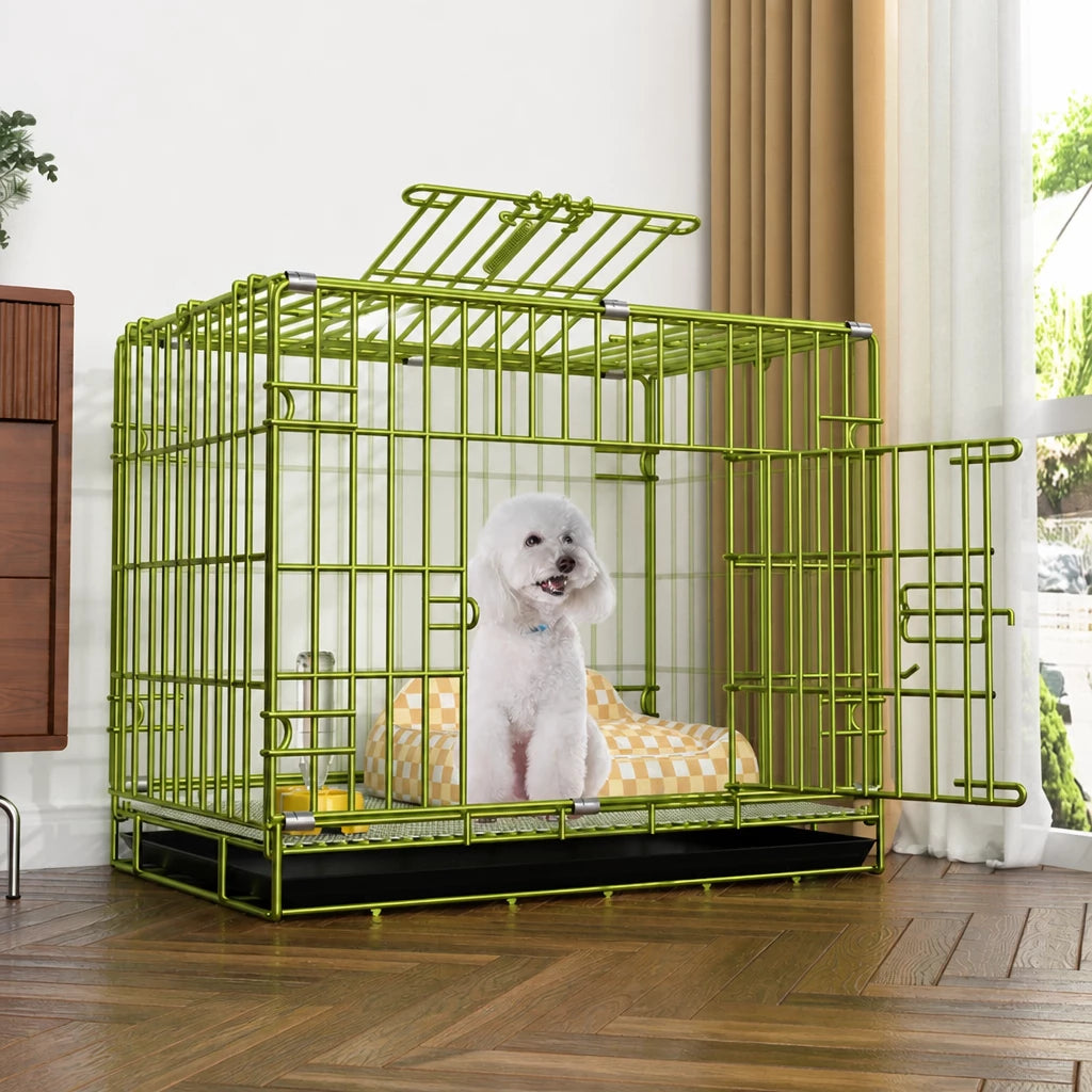 Indoor Dog Crate with Tray for Dogs Up to 33 lb